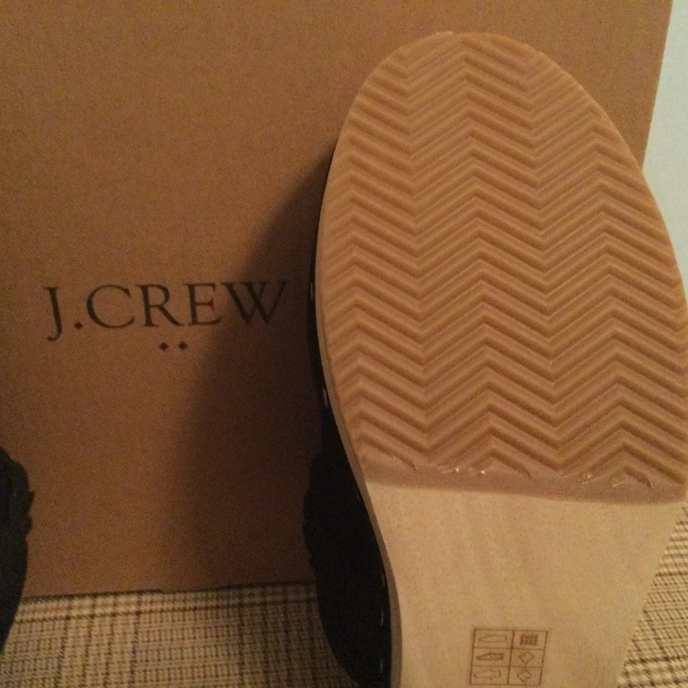 NWT JCREW Clogs Sueded Boho Black Wood Shoes- Size 8.5 Womens - Picture 8 of 9